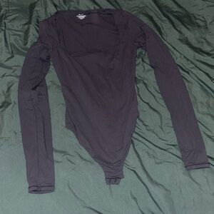 Skims black square neck bodysuit